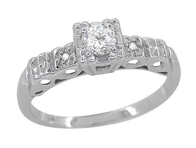 1/4 Carat 1930's Illusion Art Deco Platinum Diamond Engagement Ring
