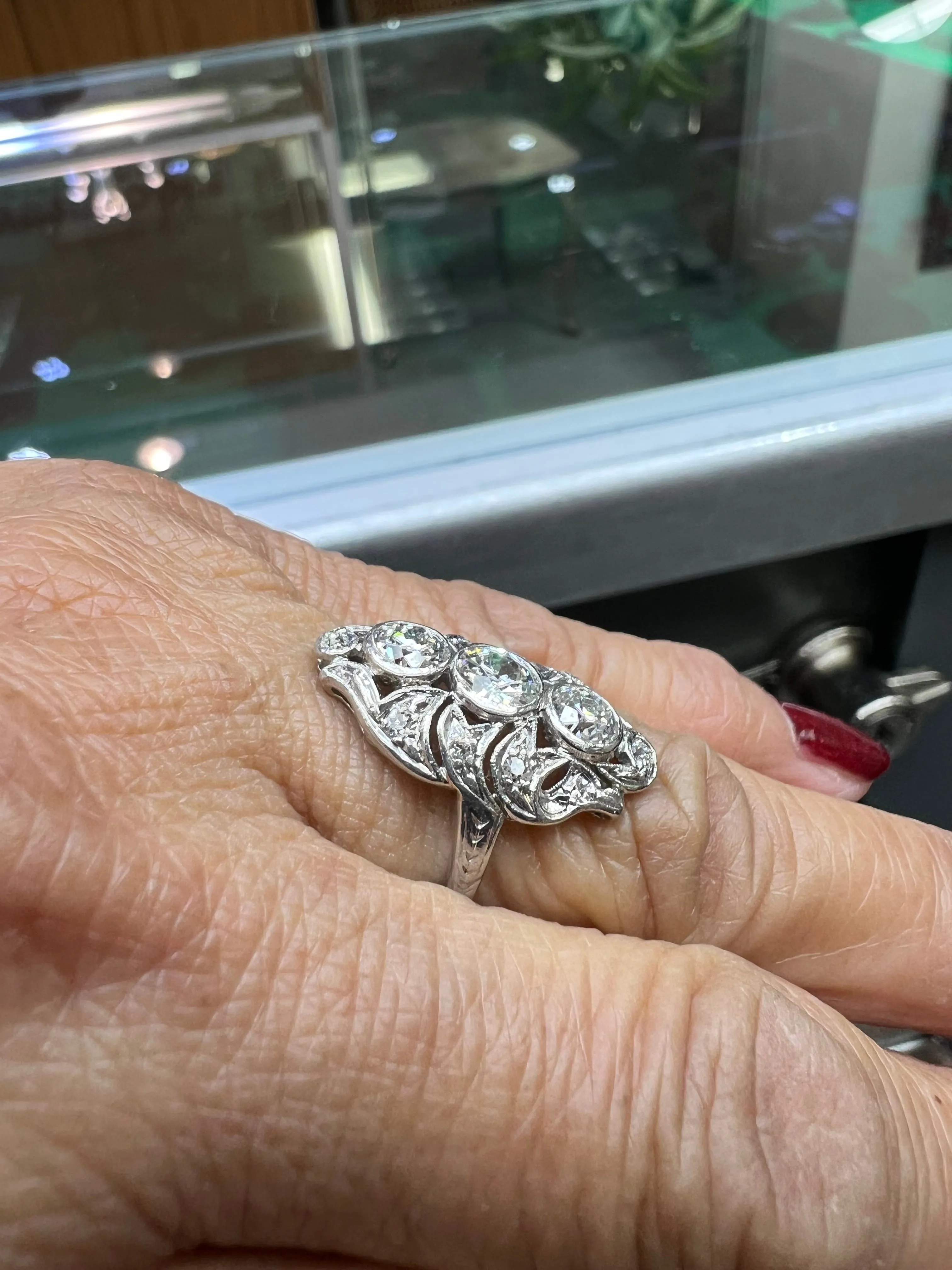 1920s Art Deco Diamond Dinner Ring
