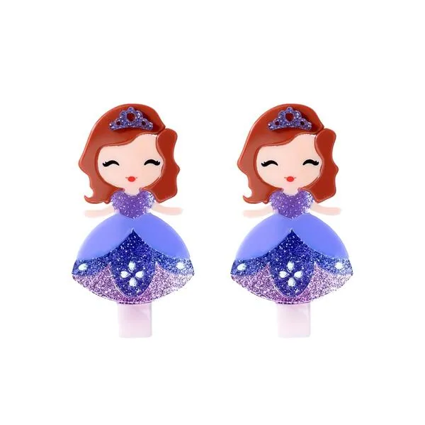 Cute Doll Orchid Dress Hair Clips (Pair)