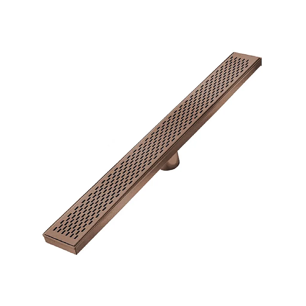 Delta Delmar Standard Plain Edge Linear Shower Drain - Floor Mount - 24" Stainless Steel/Bronze