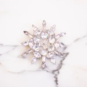 Vintage Art Deco Large Diamante Medallion Brooch