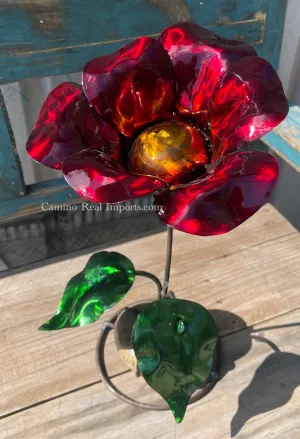Yard Art Metal Flowers Sculpture 17"  MFLWRMS002